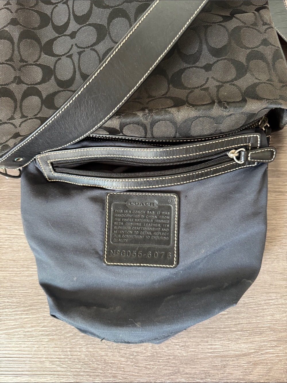 Coach Black Signature Jacquard Logo Shoulder Bucket Bag - Picture 10 of 12